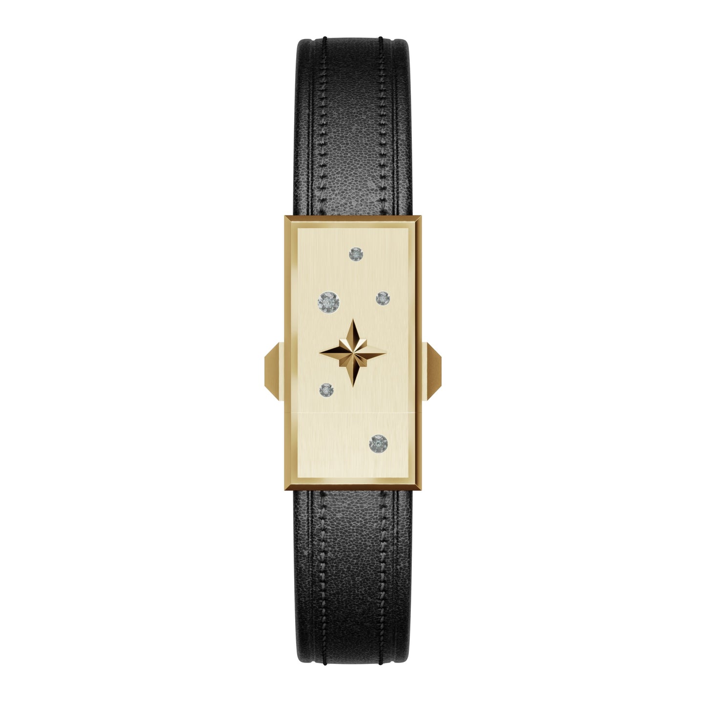 WZN Celeste Black with Yellow Gold hardware