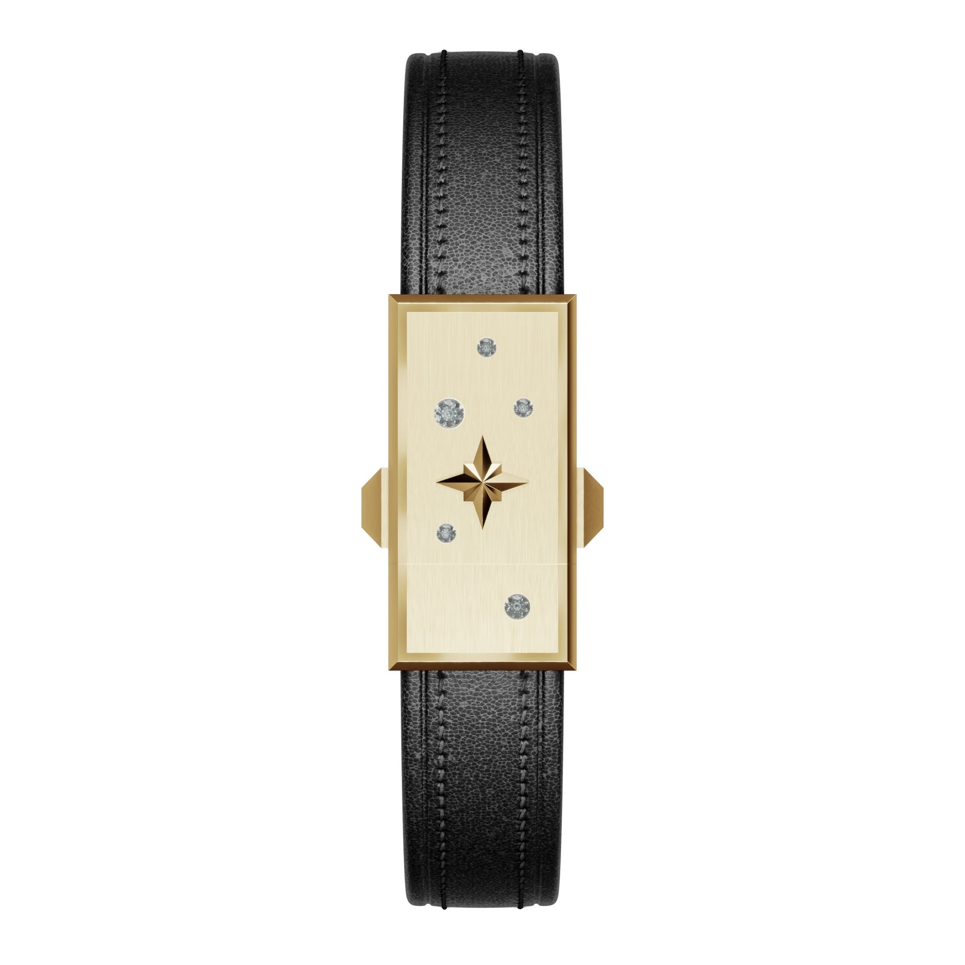 WZN Celeste Black with Yellow Gold hardware
