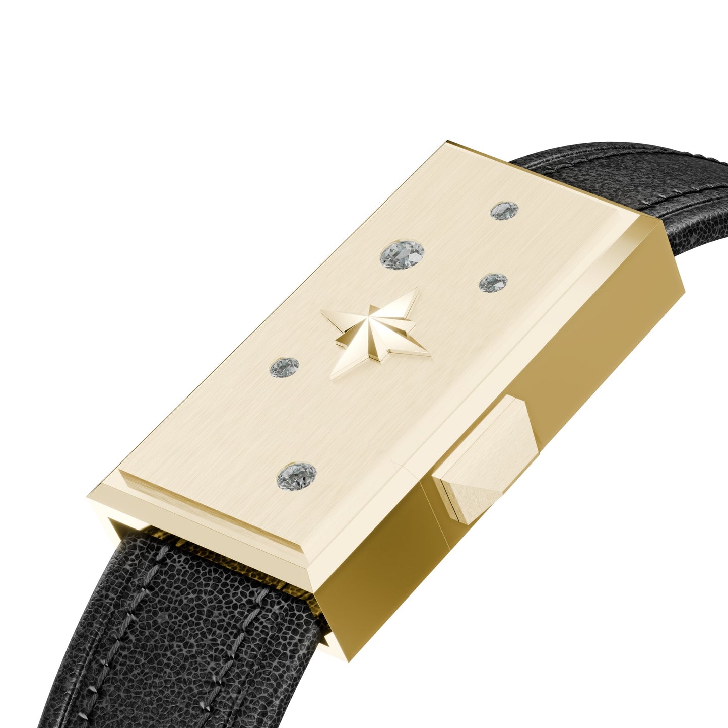 WZN Celeste Black with Yellow Gold hardware
