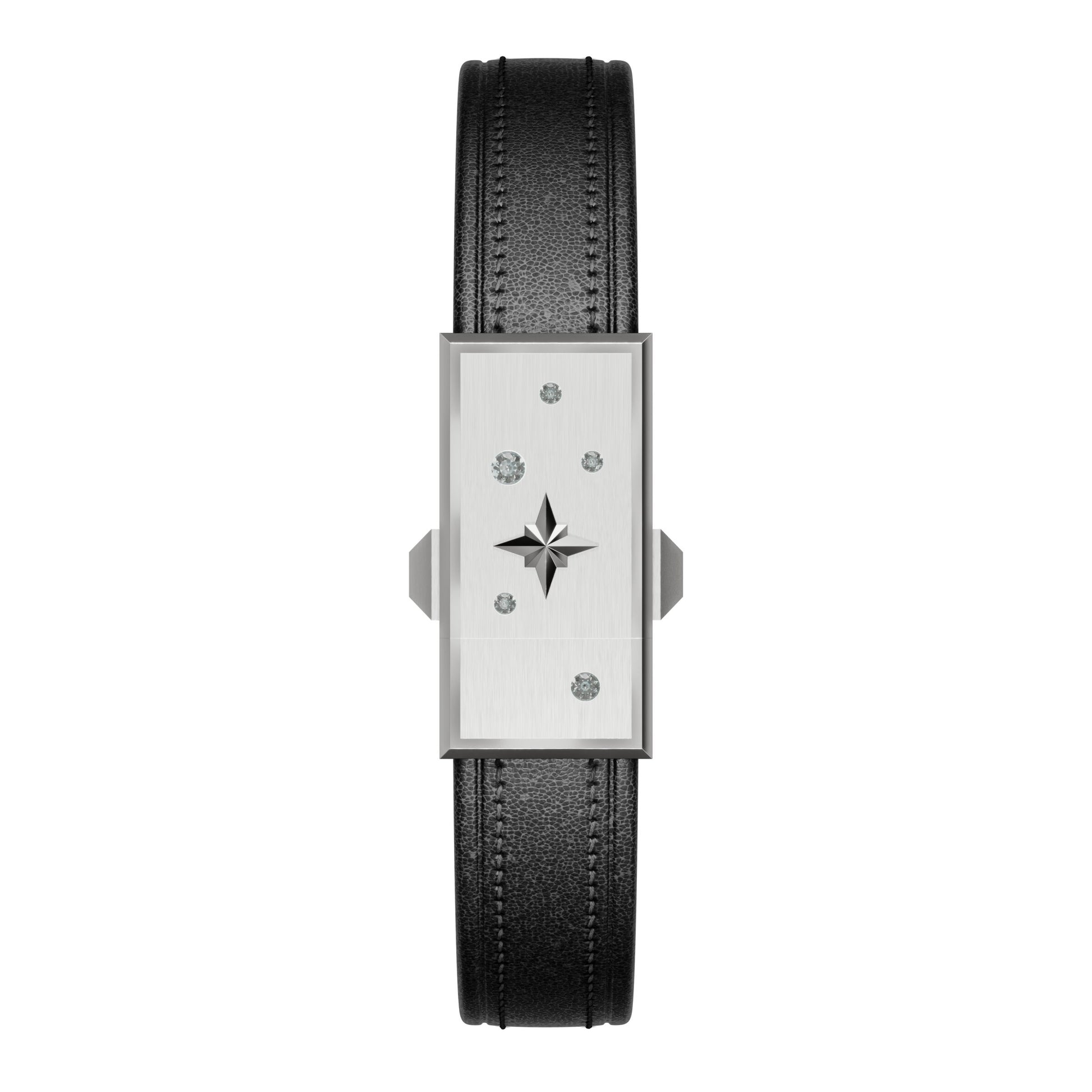 WZN Celeste Black with White Gold hardware