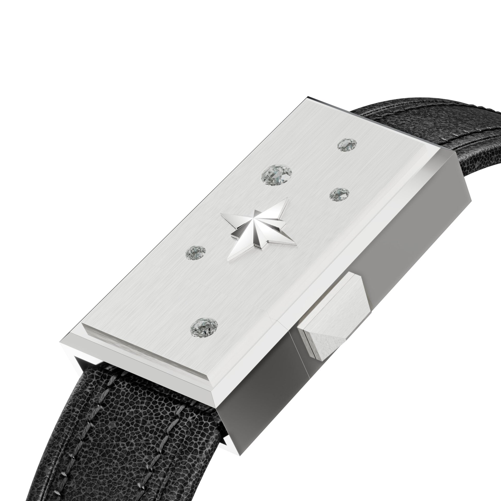 WZN Celeste Black with White Gold hardware