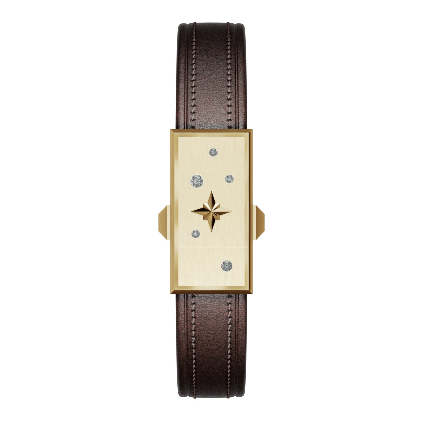 WZN Celeste Brown with Yellow Gold hardware