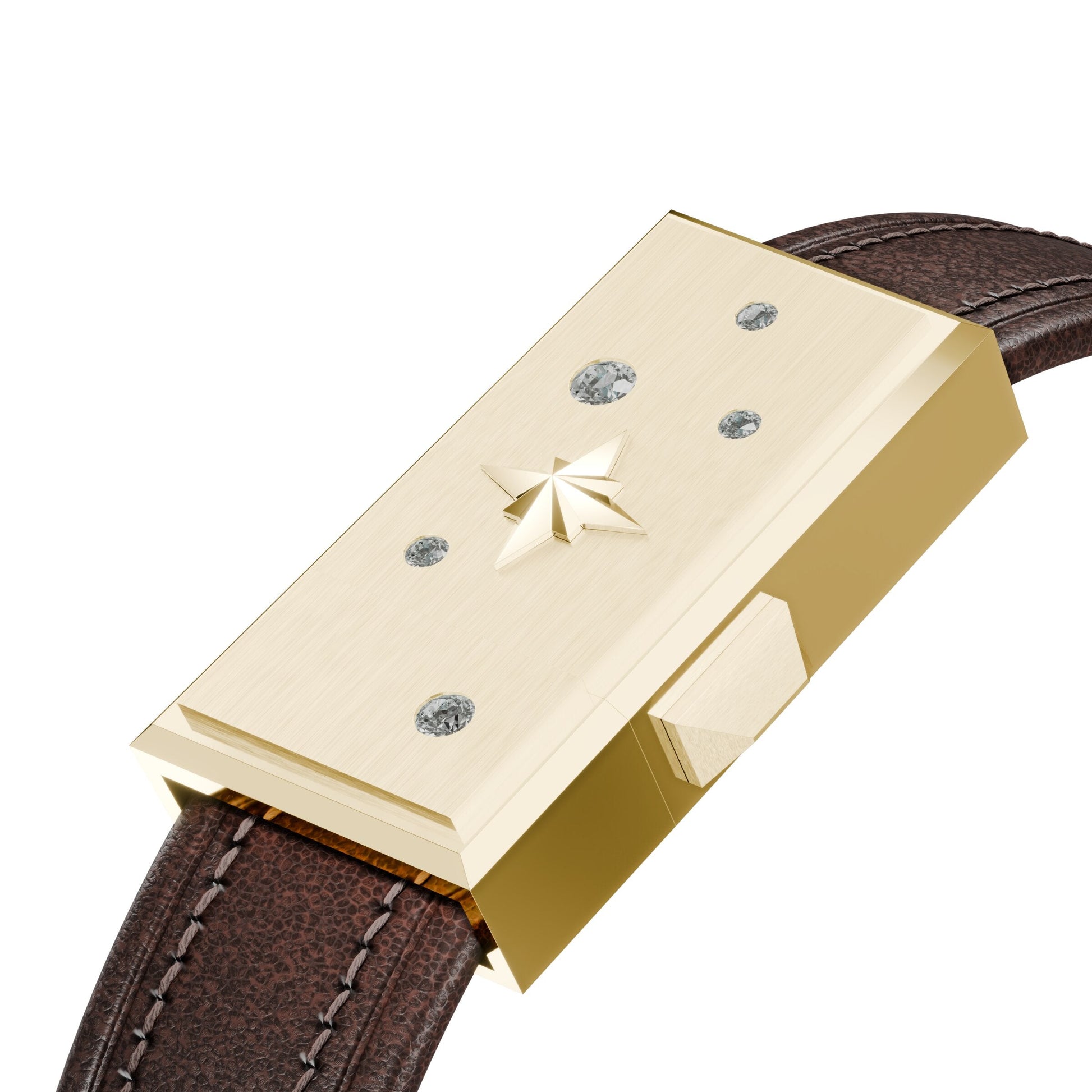 WZN Celeste Brown with Yellow Gold hardware