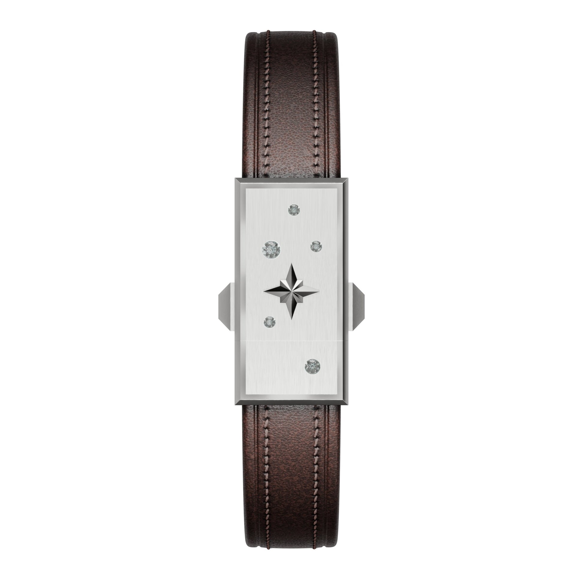 WZN Celeste Brown with White Gold hardware