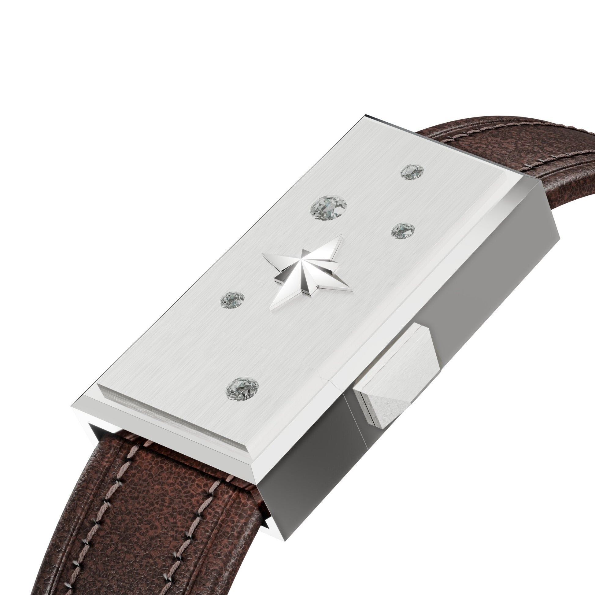 WZN Celeste Brown with White Gold hardware
