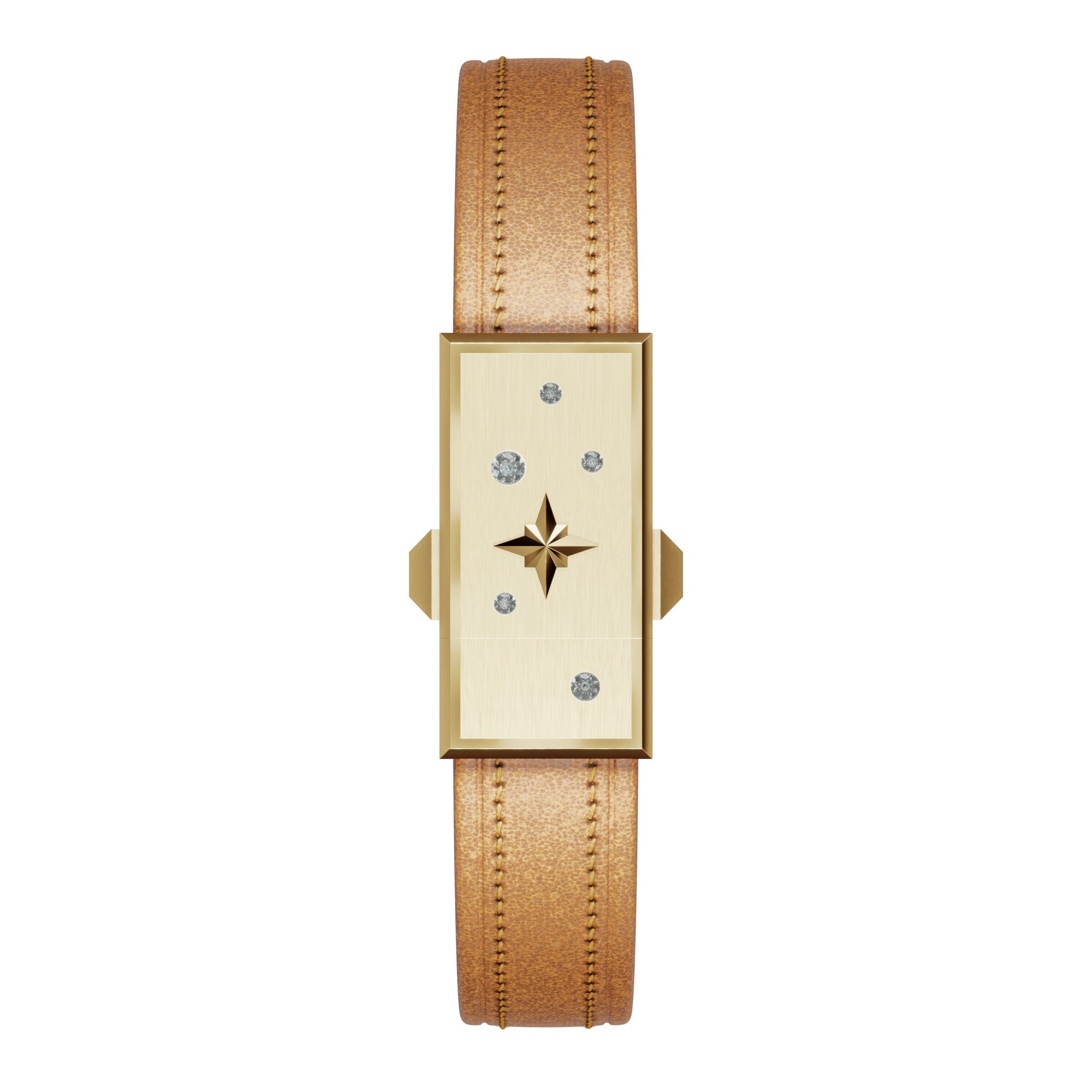 WZN Celeste Tan with Yellow Gold hardware