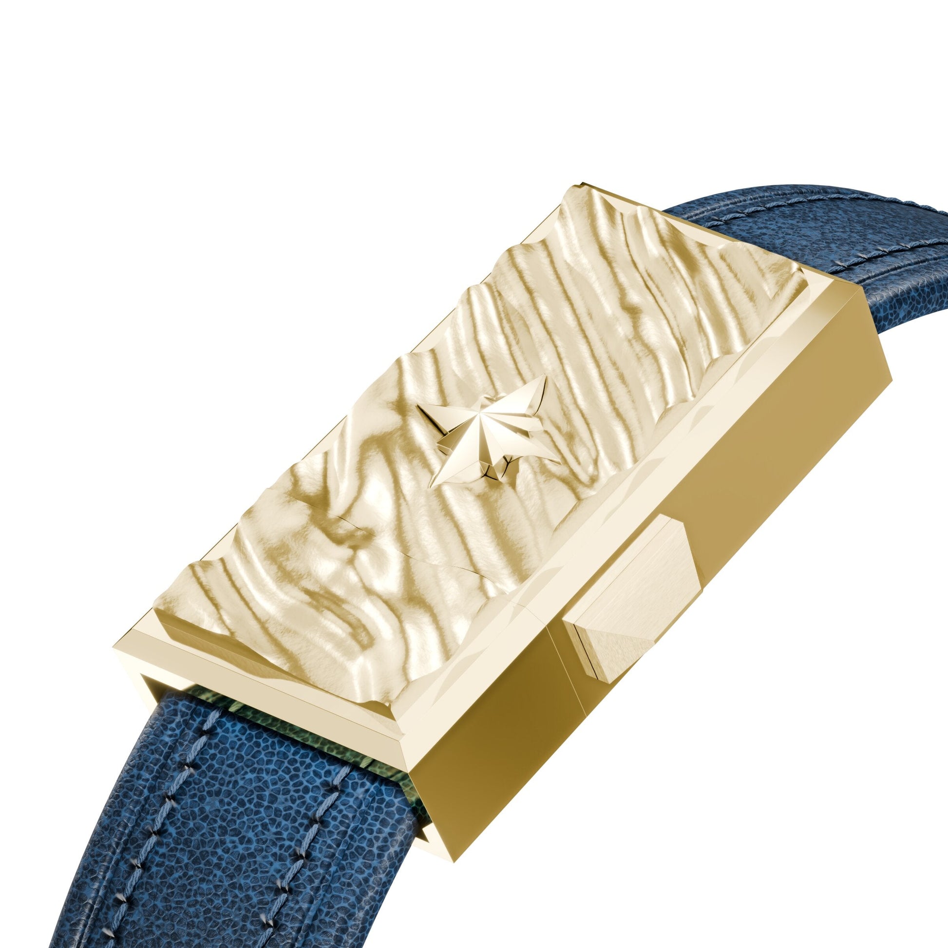 WZN Currents Blue with Yellow Gold hardware