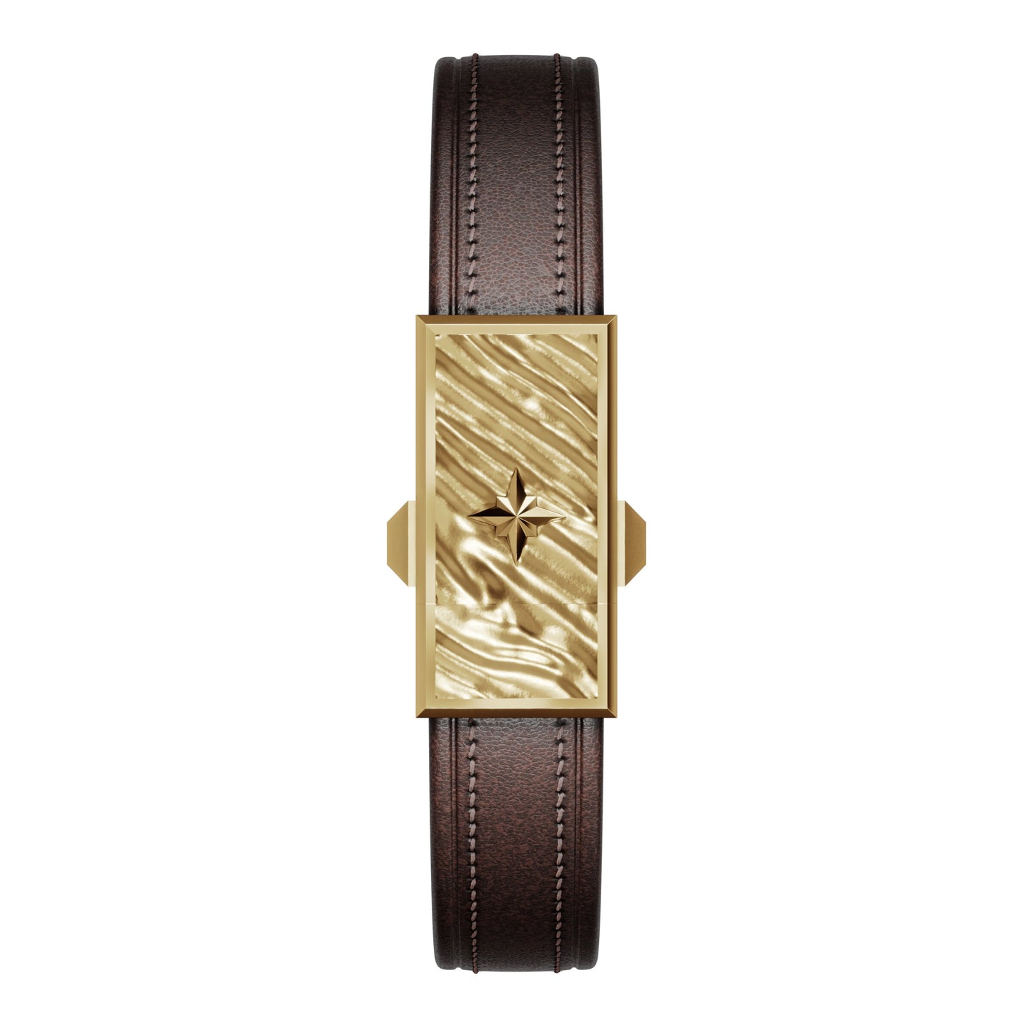 WZN Currents Brown with Yellow Gold hardware