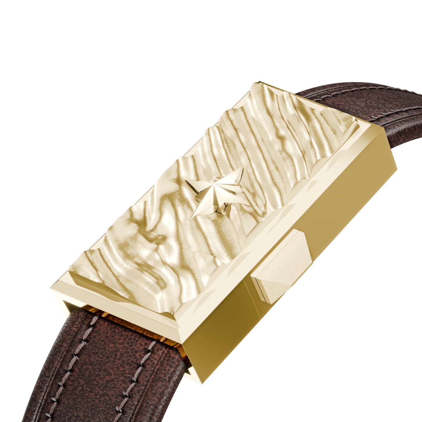 WZN Currents Brown with Yellow Gold hardware