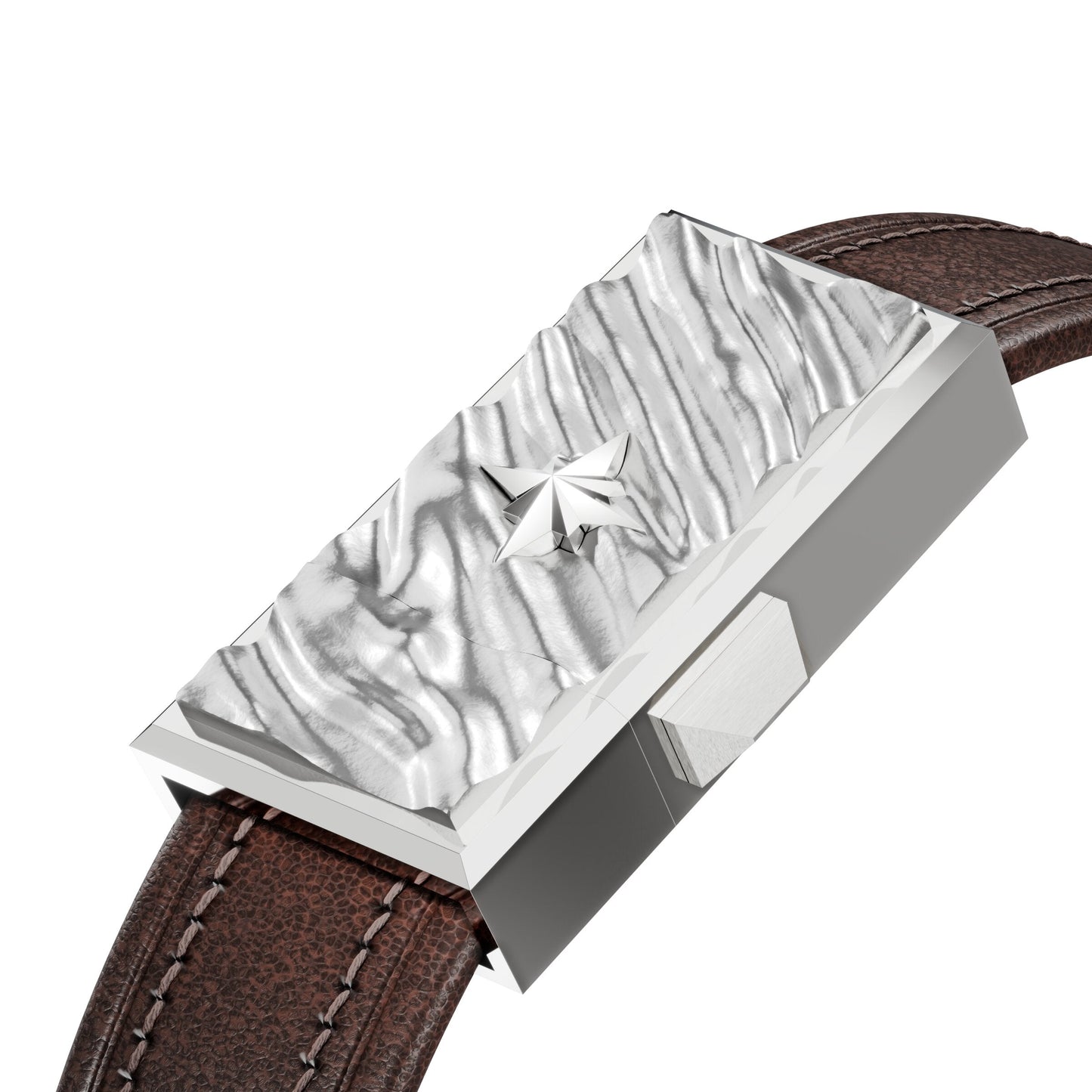 WZN Currents Brown with White Gold hardware