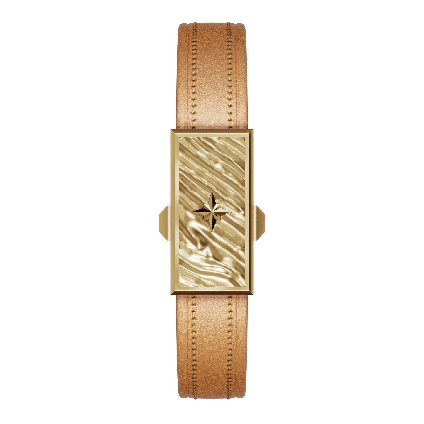 WZN Currents Tan with Yellow Gold hardware