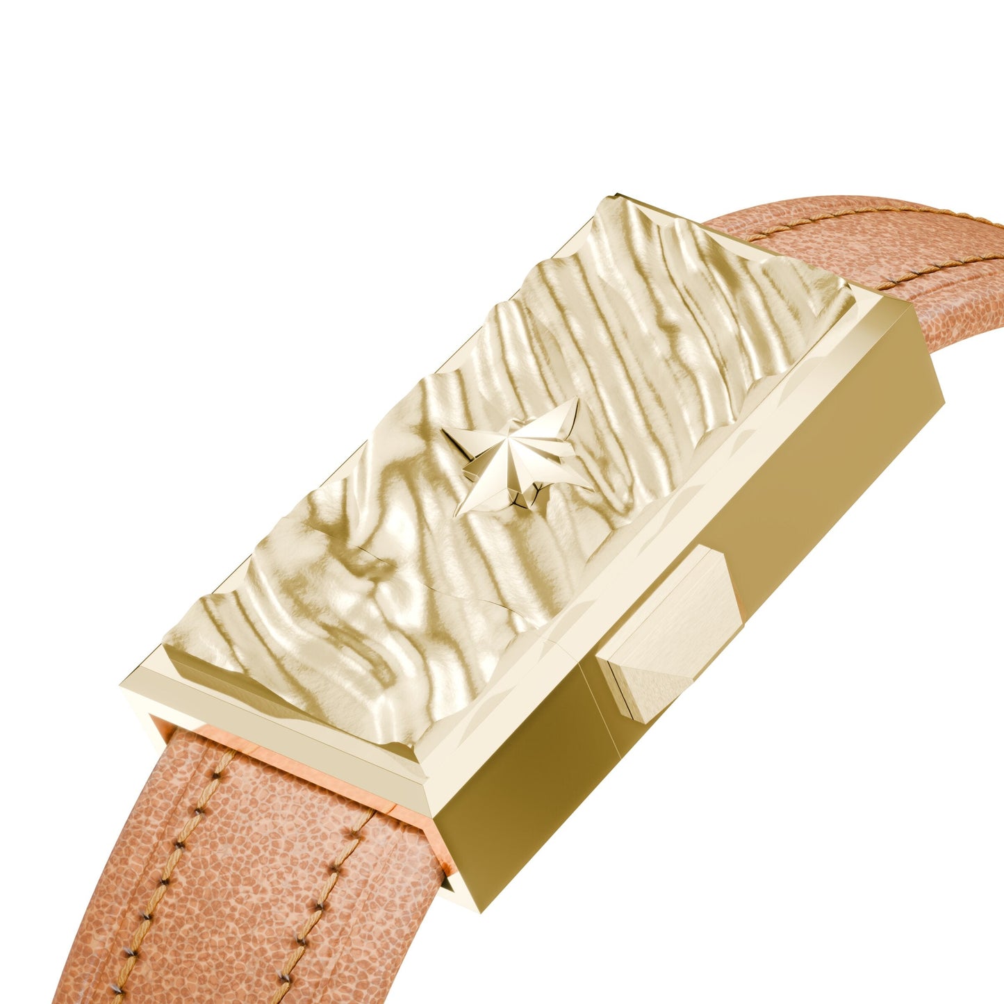 WZN Currents Tan with Yellow Gold hardware